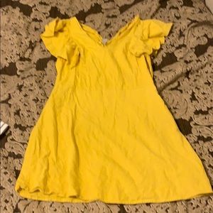 Yellow ruffle sleeve dress